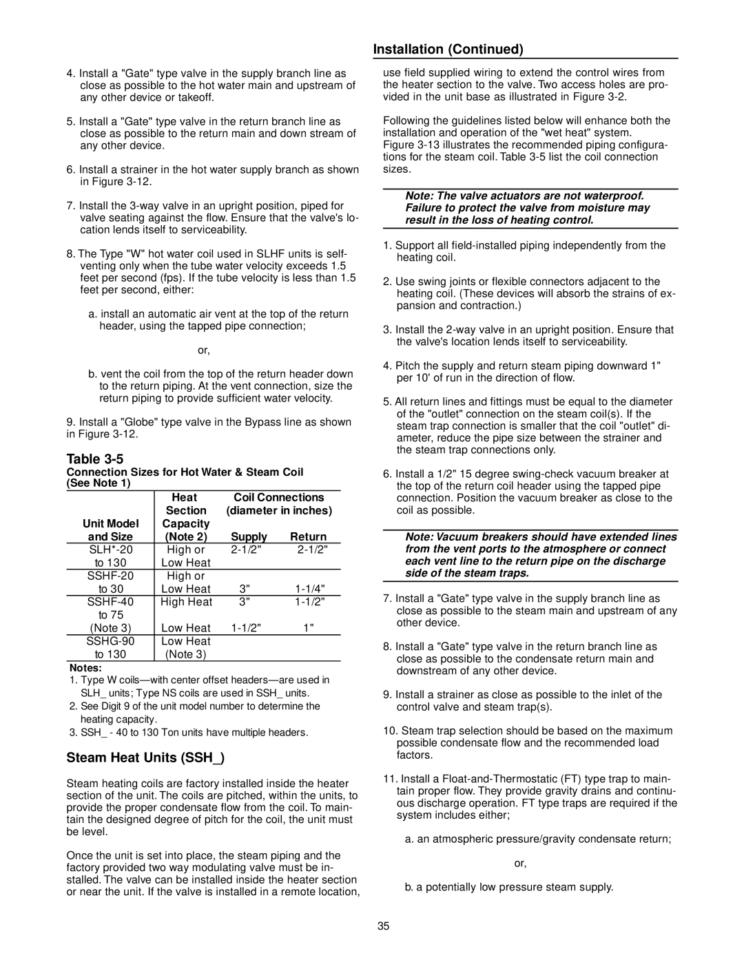 Trane RT-SVX10C-EN specifications Steam Heat Units SSH, SSHG-90 