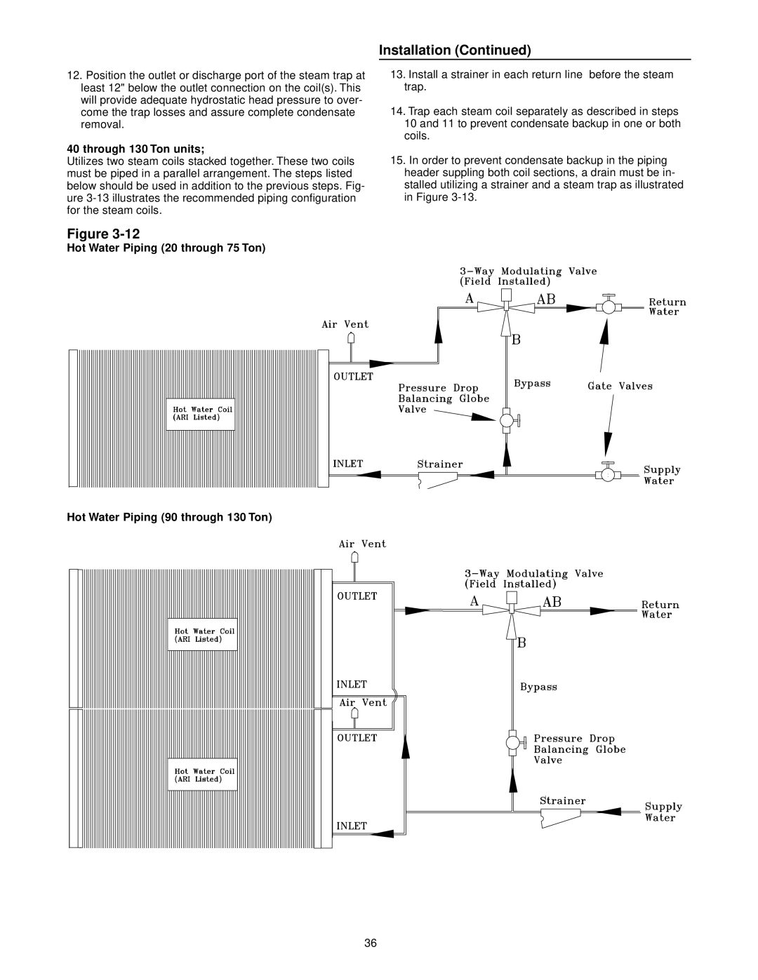 Trane RT-SVX10C-EN specifications Through 130 Ton units 