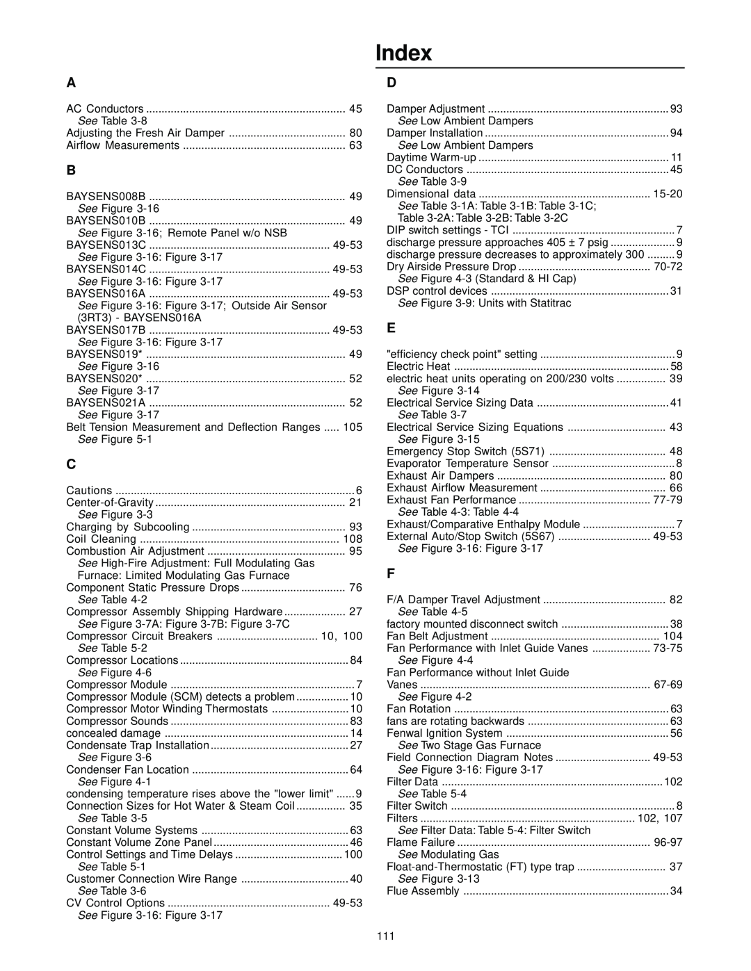Trane RT-SVX10C-EN specifications Index 