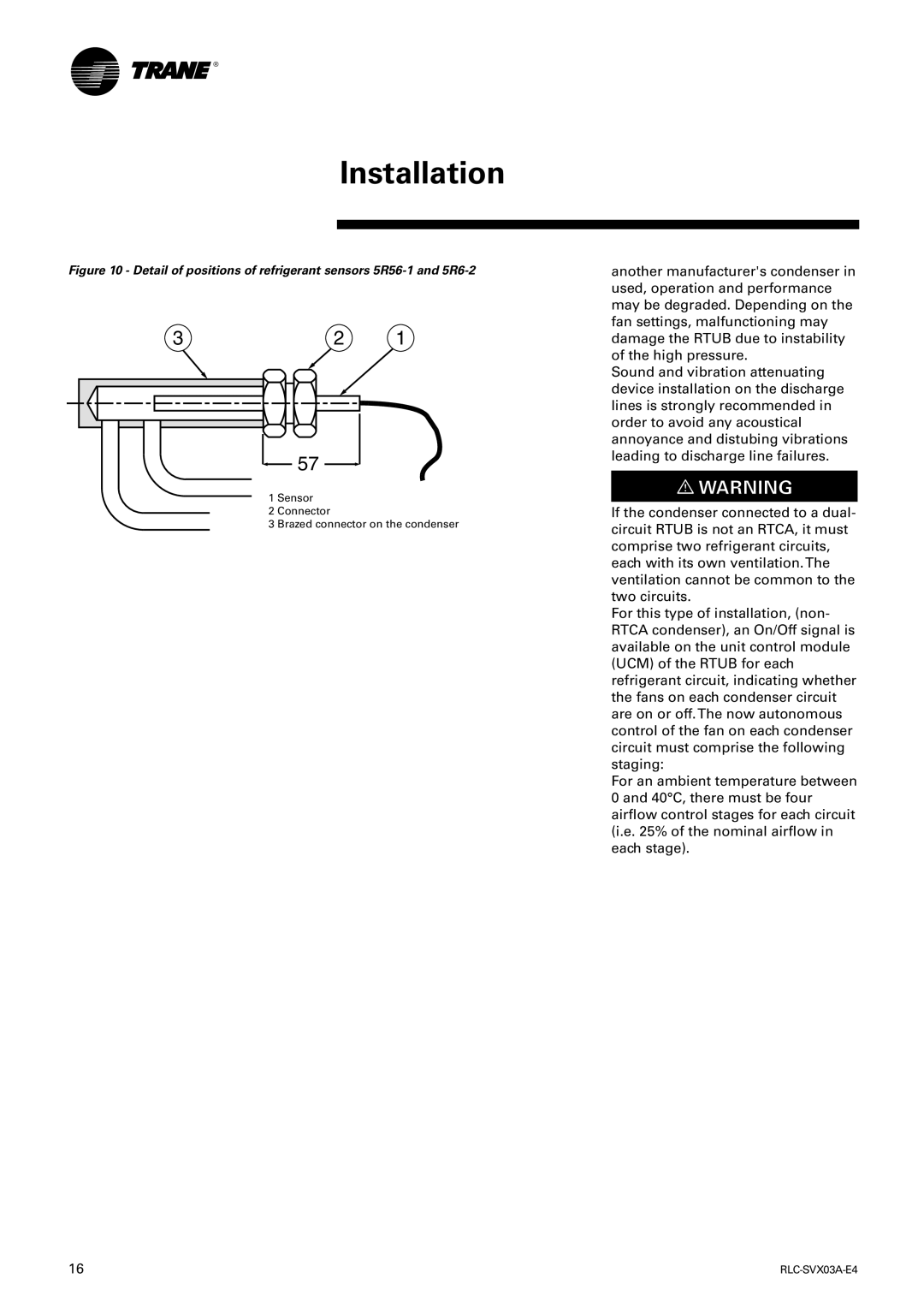 Trane RTCA 108-216, RTUB 207-224 manual Detail of positions of refrigerant sensors 5R56-1 and 5R6-2 