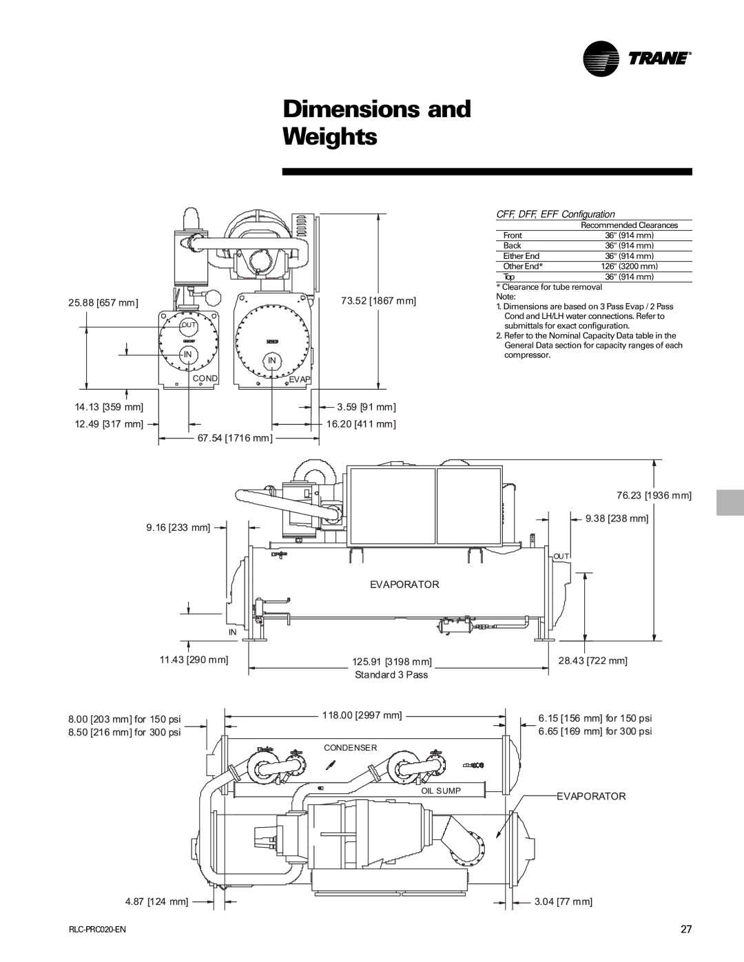 Trane RTHD manual CFF, DFF, EFF Configuration 