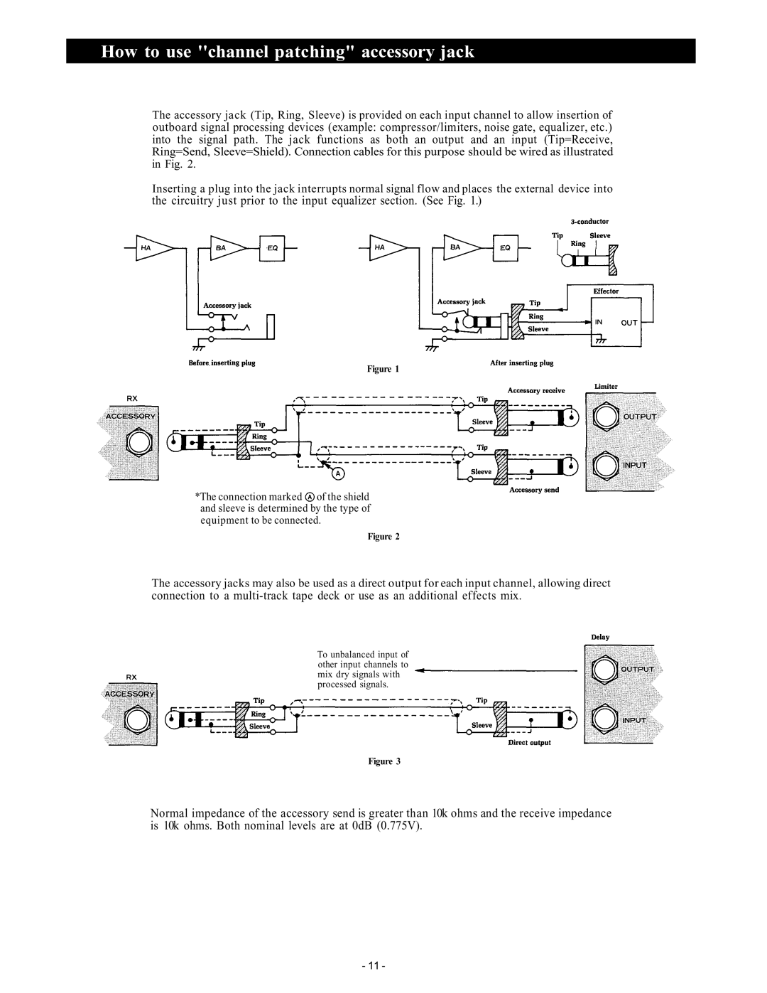 Trane RX-212 instruction manual How to use channel patching accessory jack 