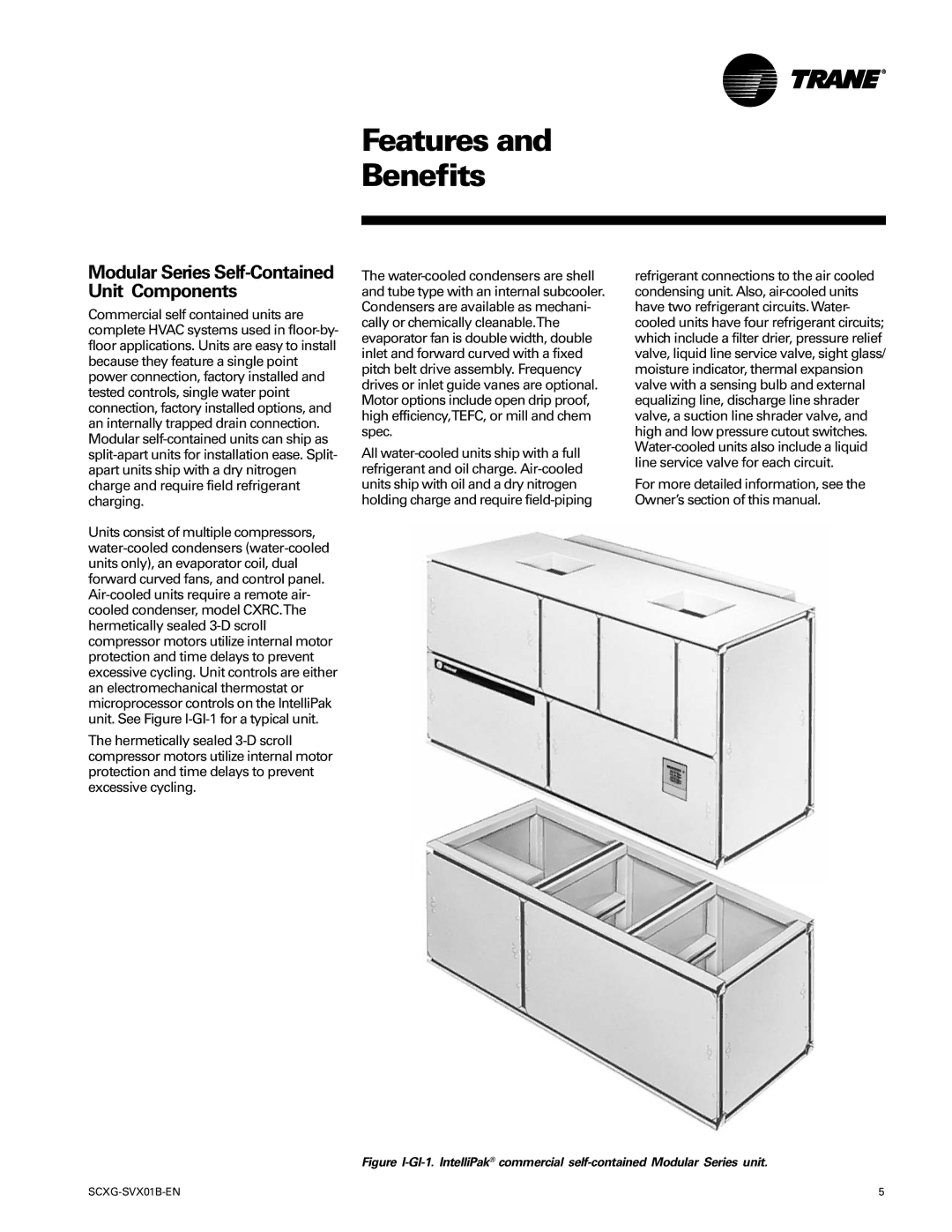 Trane SCXG-SVX01B-EN manual Modular Series Self-Contained Unit Components 