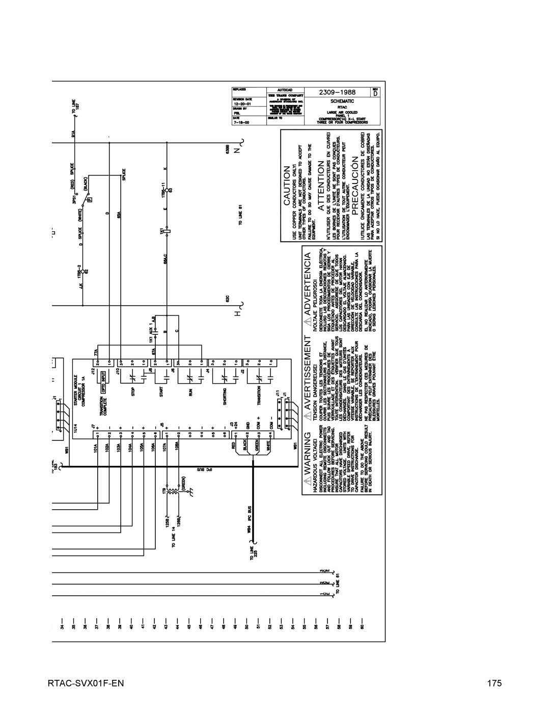 Trane RTAC 140-500 ton units (60 Hz), Series R Air-Cooled Helical Rotary Liquid Chillers manual 175 