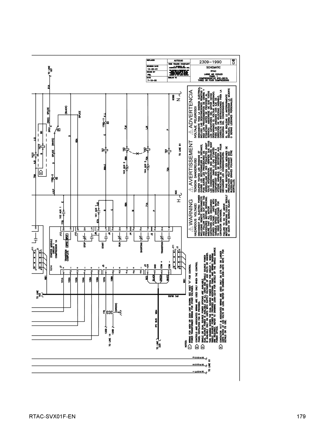 Trane RTAC 140-400 ton units (50 HZ), Series R Air-Cooled Helical Rotary Liquid Chillers manual 179 