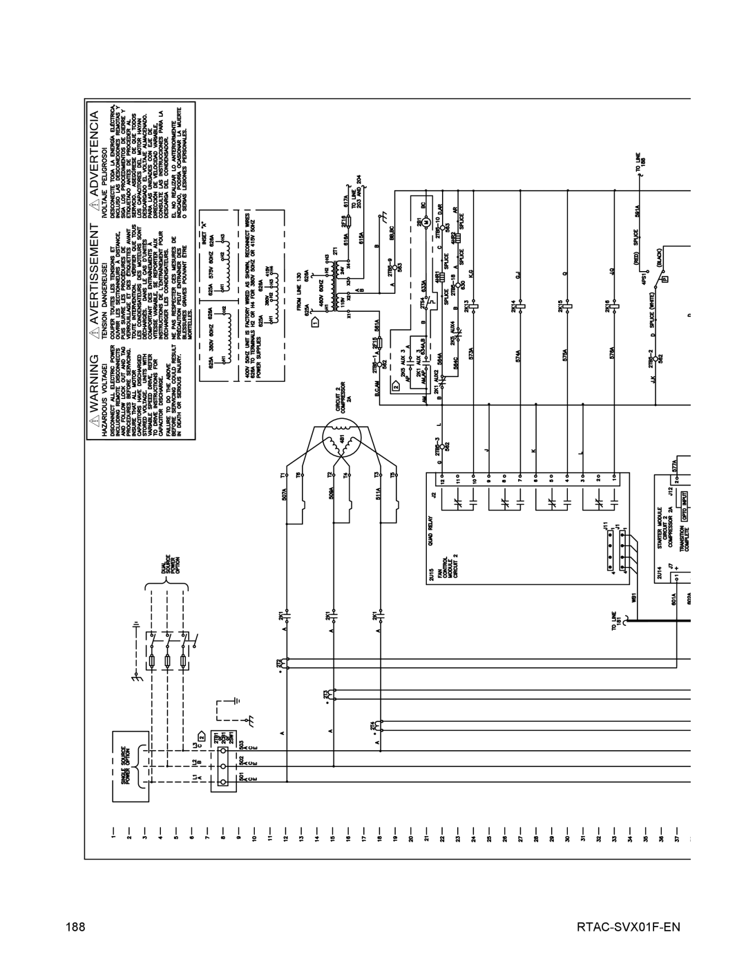 Trane RTAC 140-400 ton units (50 HZ), Series R Air-Cooled Helical Rotary Liquid Chillers manual 188 