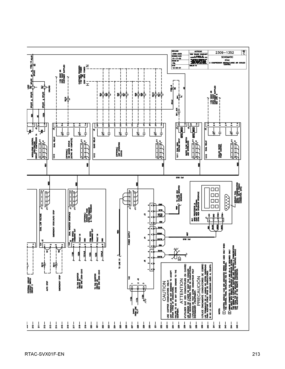 Trane Series R Air-Cooled Helical Rotary Liquid Chillers, RTAC 140-500 ton units (60 Hz) manual 213 