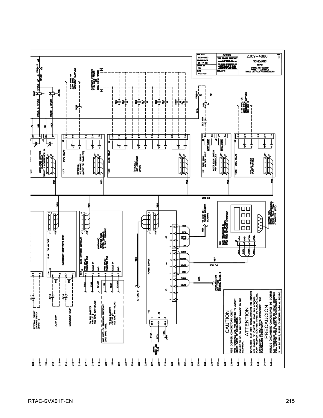 Trane RTAC 140-400 ton units (50 HZ), Series R Air-Cooled Helical Rotary Liquid Chillers manual 215 