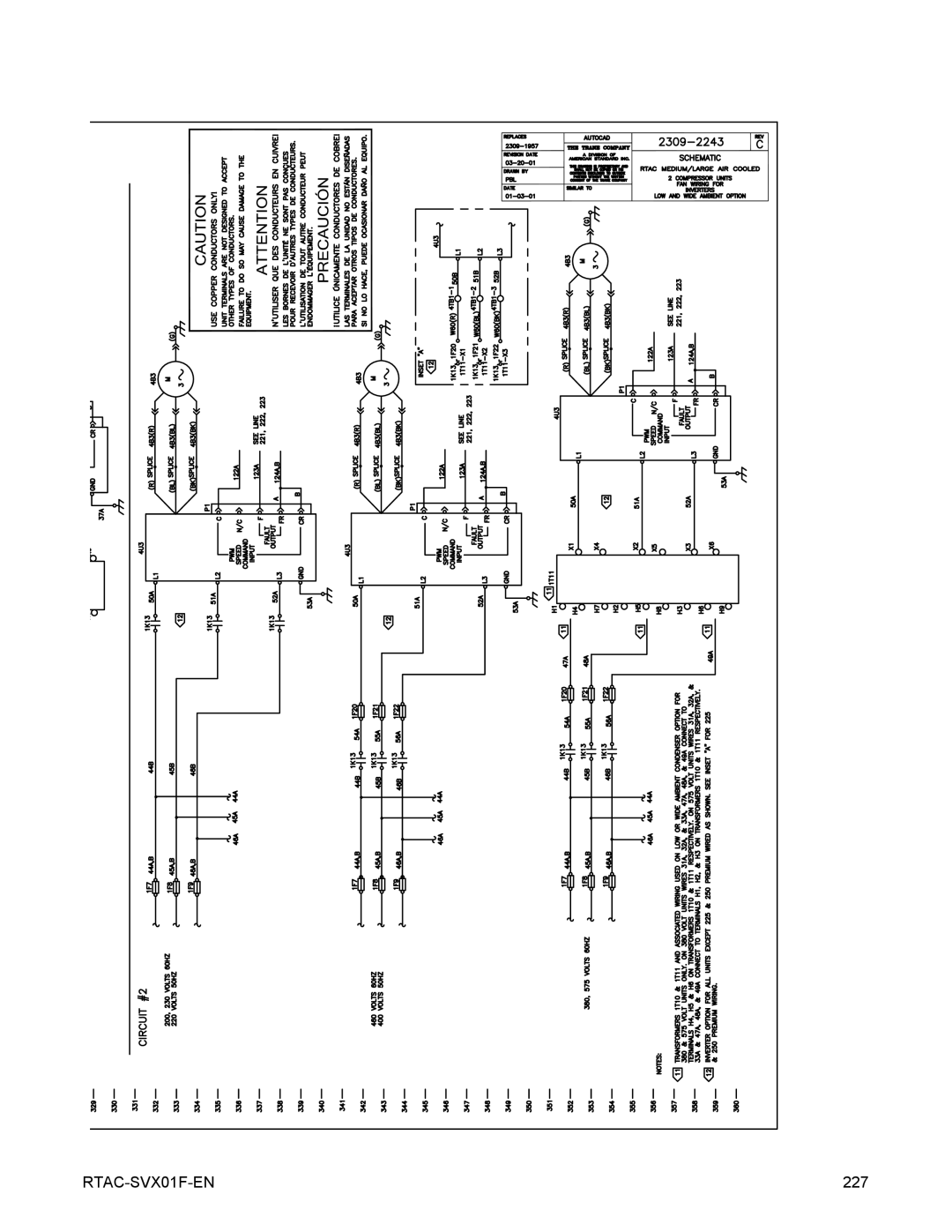 Trane RTAC 140-400 ton units (50 HZ), Series R Air-Cooled Helical Rotary Liquid Chillers manual 227 