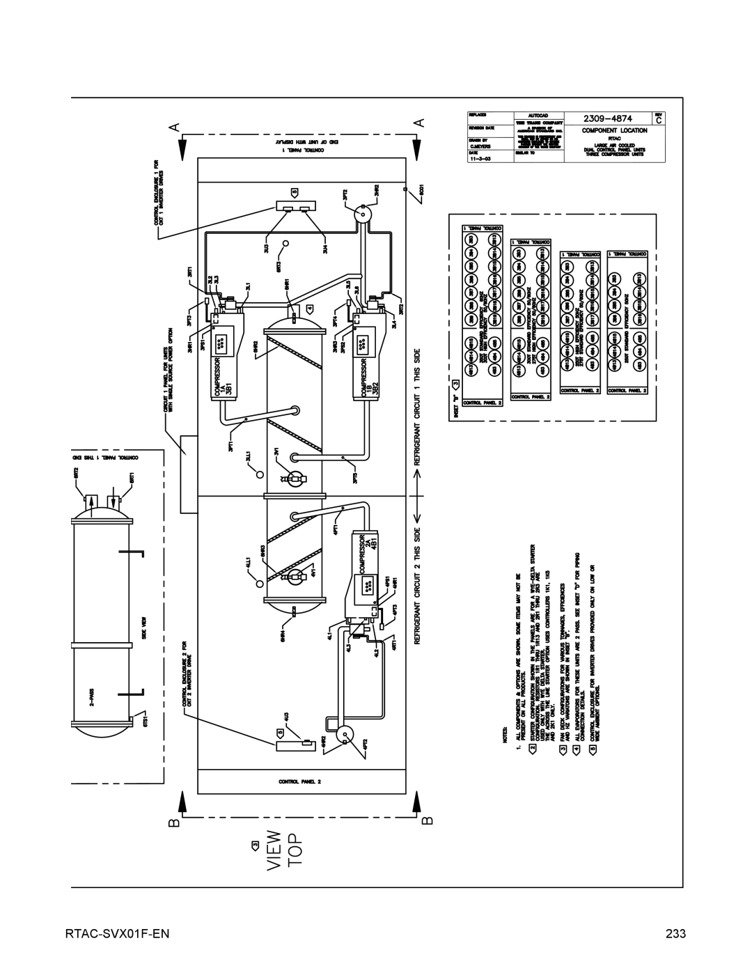 Trane RTAC 140-400 ton units (50 HZ), Series R Air-Cooled Helical Rotary Liquid Chillers manual 233 