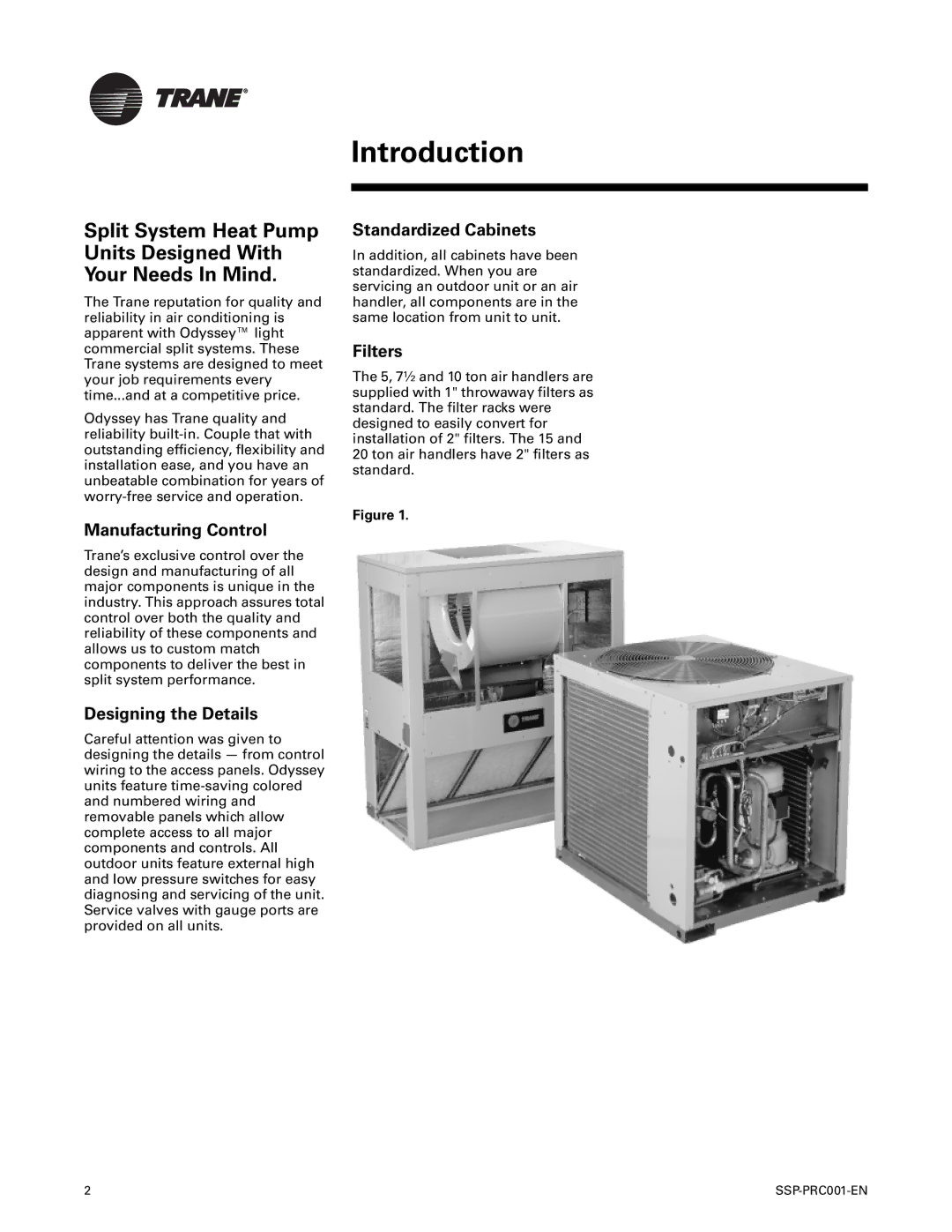 Trane SSP-PRC001-EN manual Introduction, Manufacturing Control, Designing the Details, Standardized Cabinets, Filters 