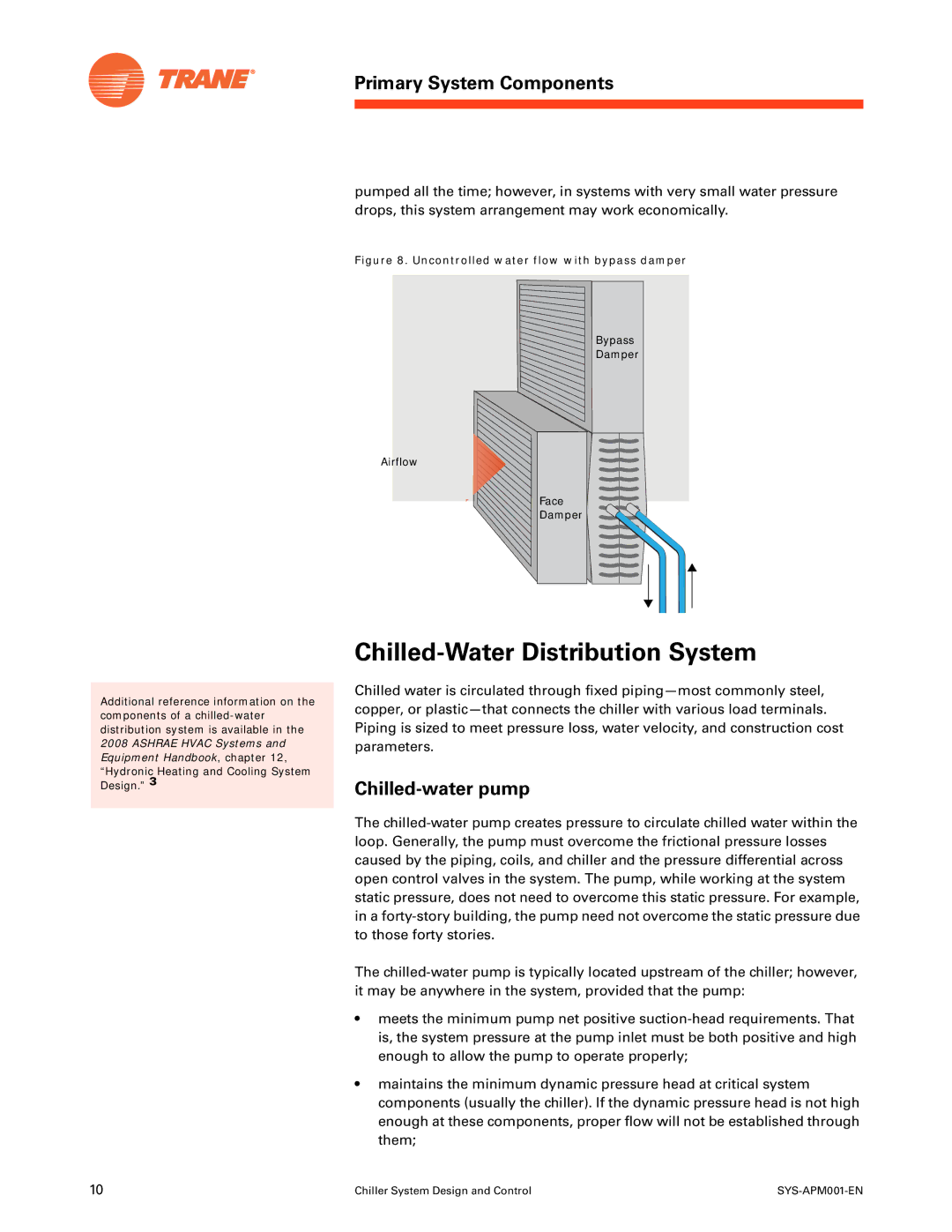 Trane SYS-APM001-EN manual Chilled-Water Distribution System, Chilled-water pump 