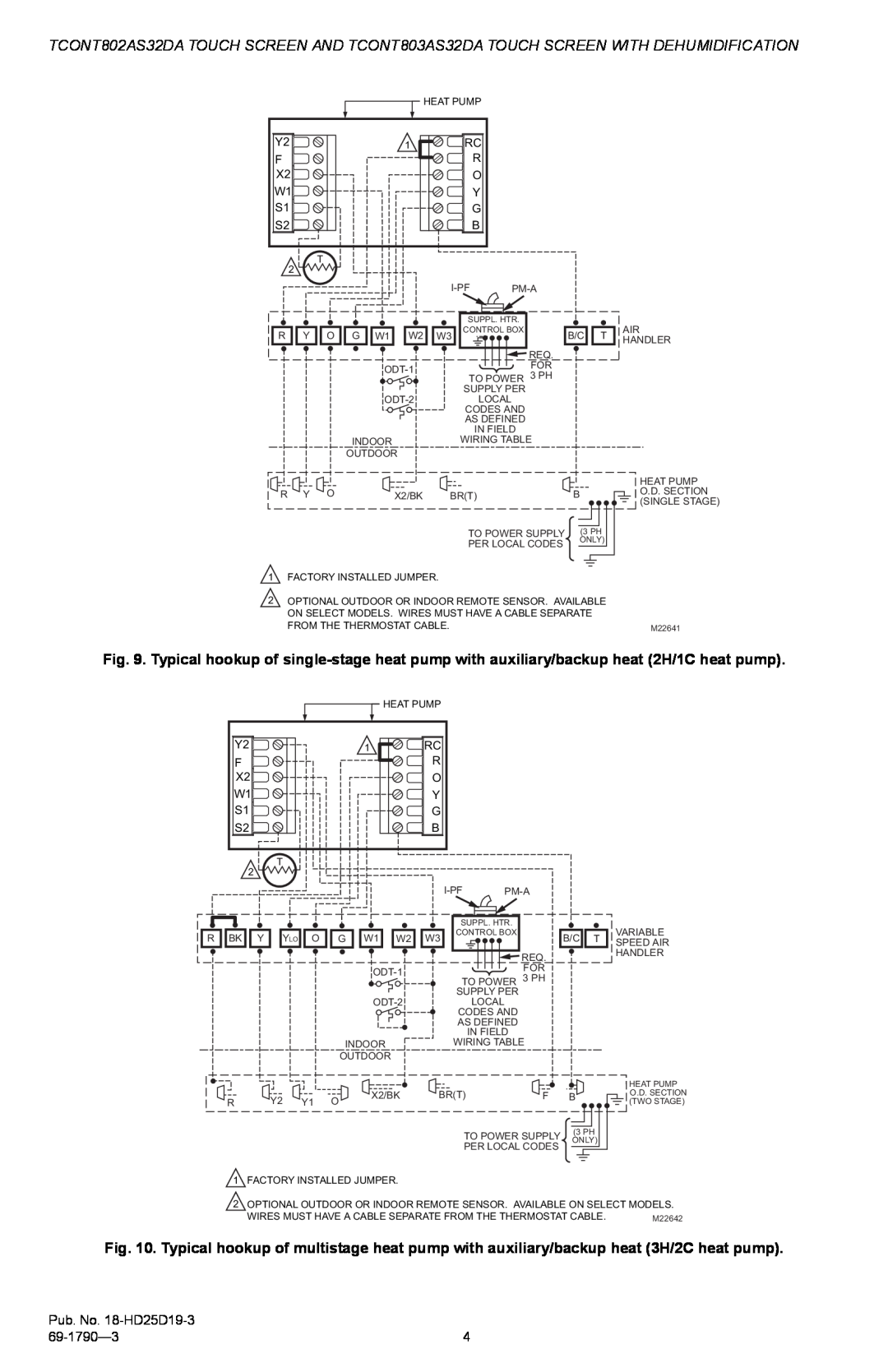 Trane TCONT803AS32DA, TCONT802AS32DA installation instructions Pub. No. 18-HD25D19-3, 69-1790-3 
