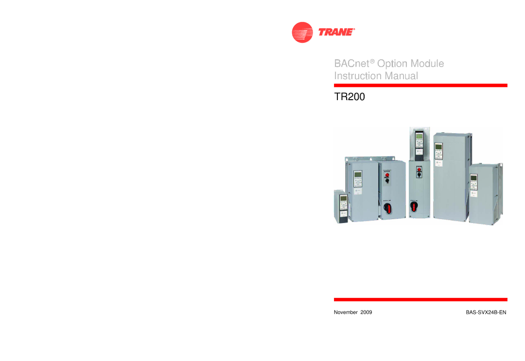 Trane BACnet Option Module instruction manual TR200 
