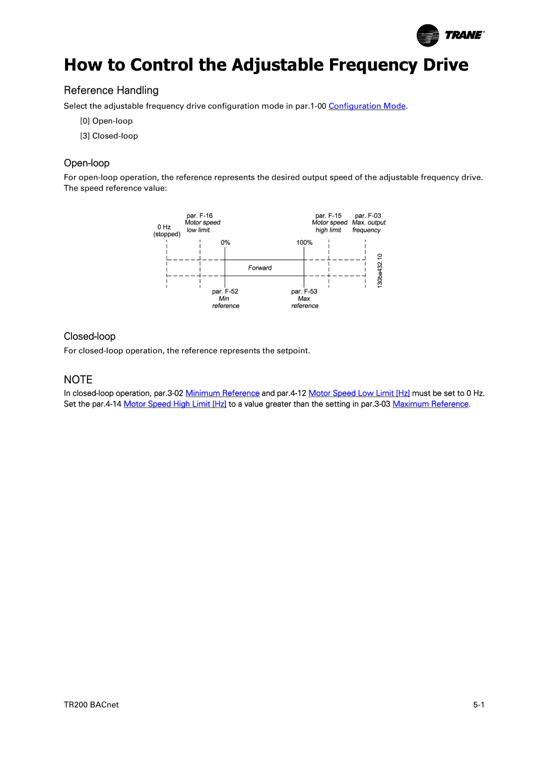 Trane TR200 instruction manual How to Control the Adjustable Frequency Drive, Reference Handling, Open-loop, Closed-loop 