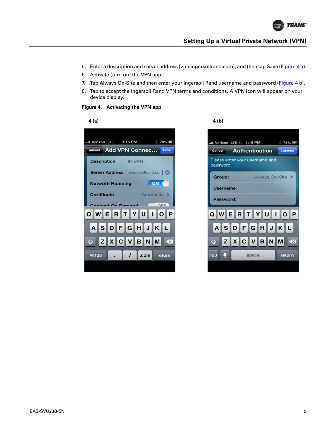 Trane Tracer BAS Operator Suite, BAS-SVU23B-EN manual Setting Up a Virtual Private Network VPN 