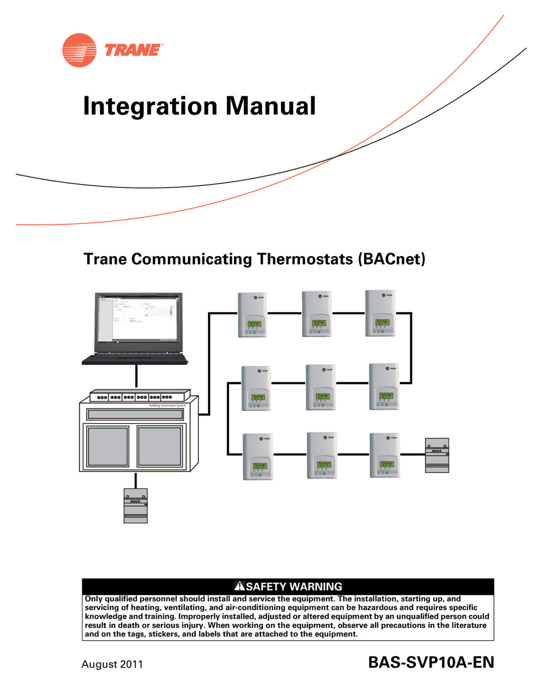 Trane Trane Communicating Thermostats (BACnet), BAS-SVP10A-EN manual Integration Manual 