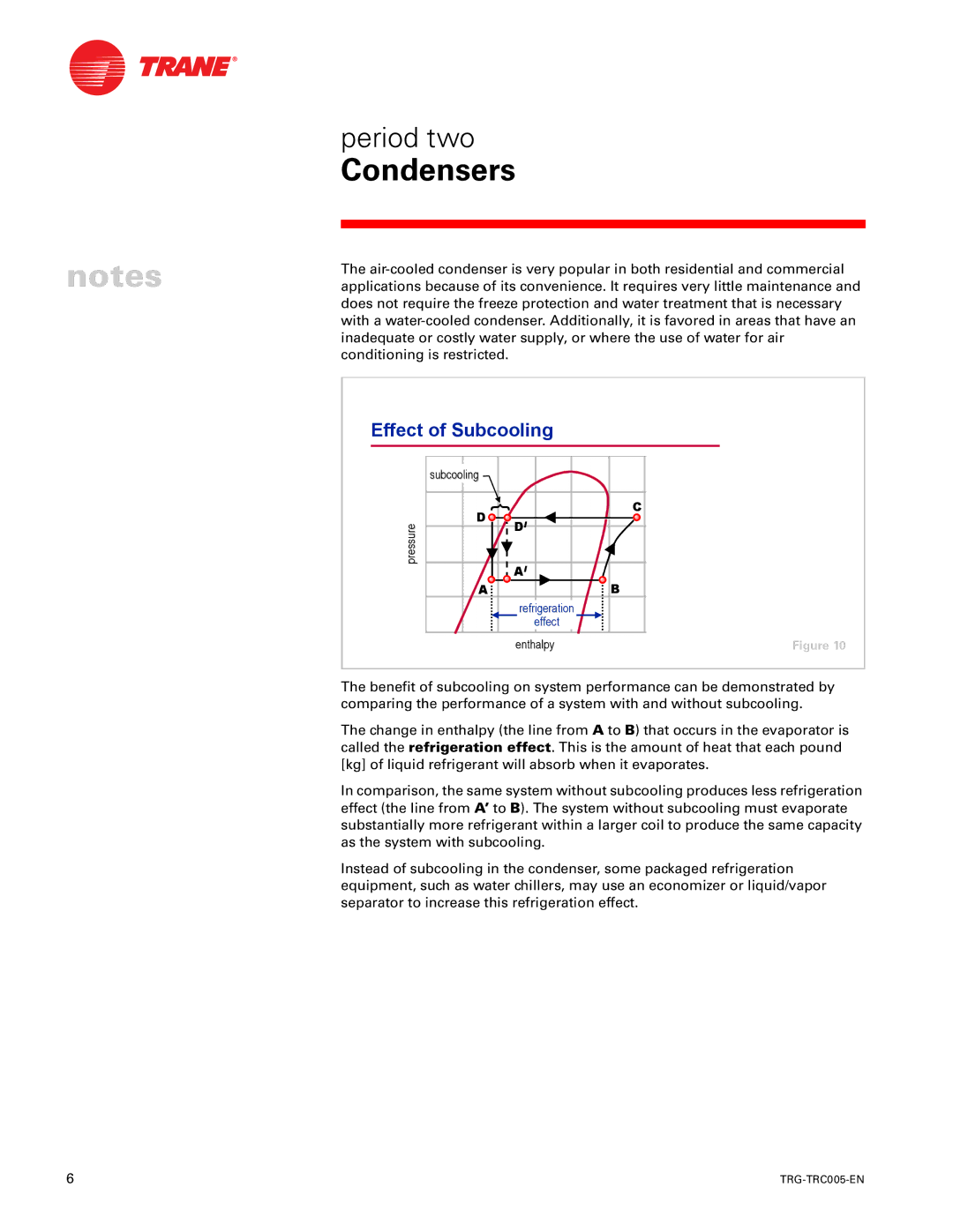 Trane trg-trc005-en manual Effect of Subcooling 