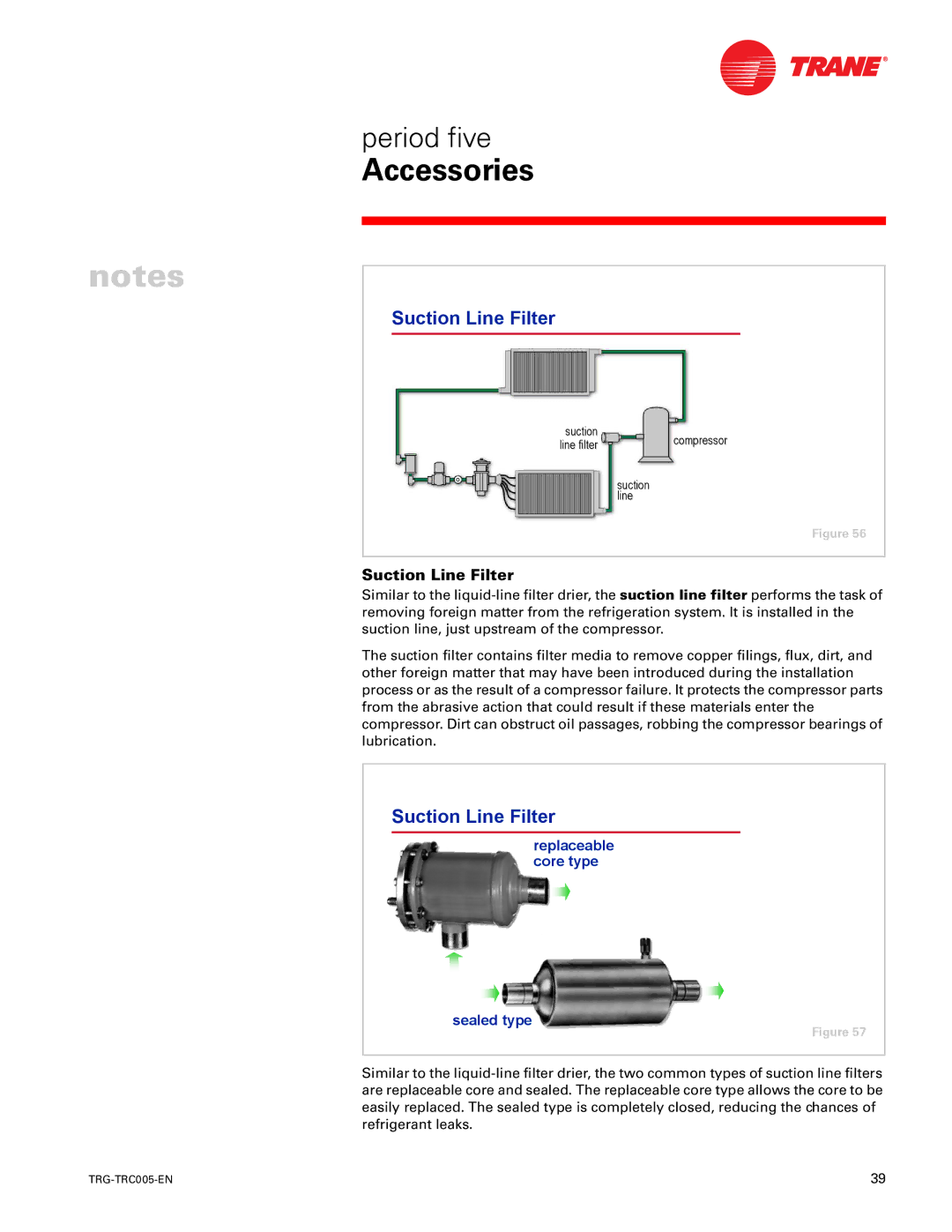 Trane trg-trc005-en manual Suction Line Filter 