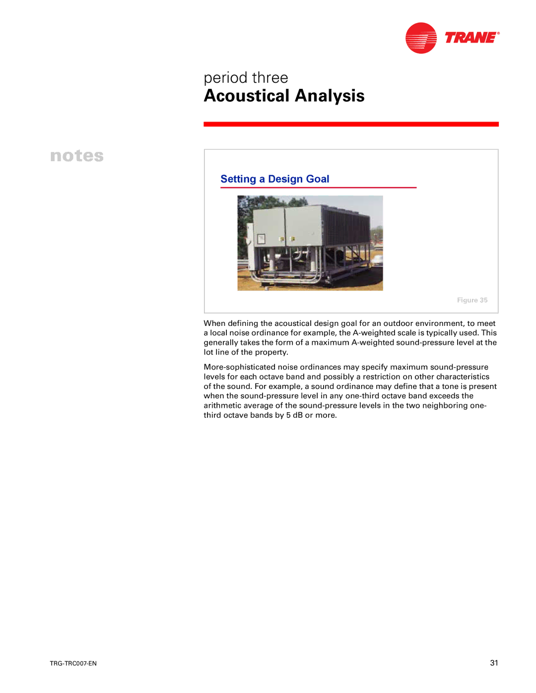 Trane TRG-TRC007-EN manual Acoustical Analysis 