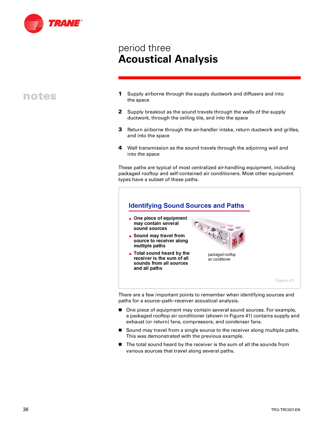 Trane TRG-TRC007-EN manual Identifying Sound Sources and Paths 