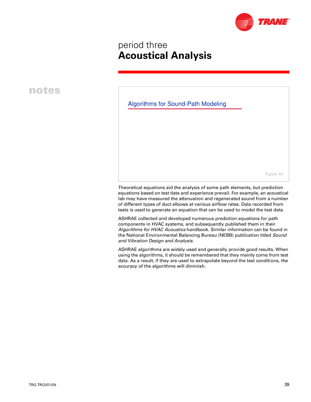 Trane TRG-TRC007-EN manual Algorithms for Sound-Path Modeling 