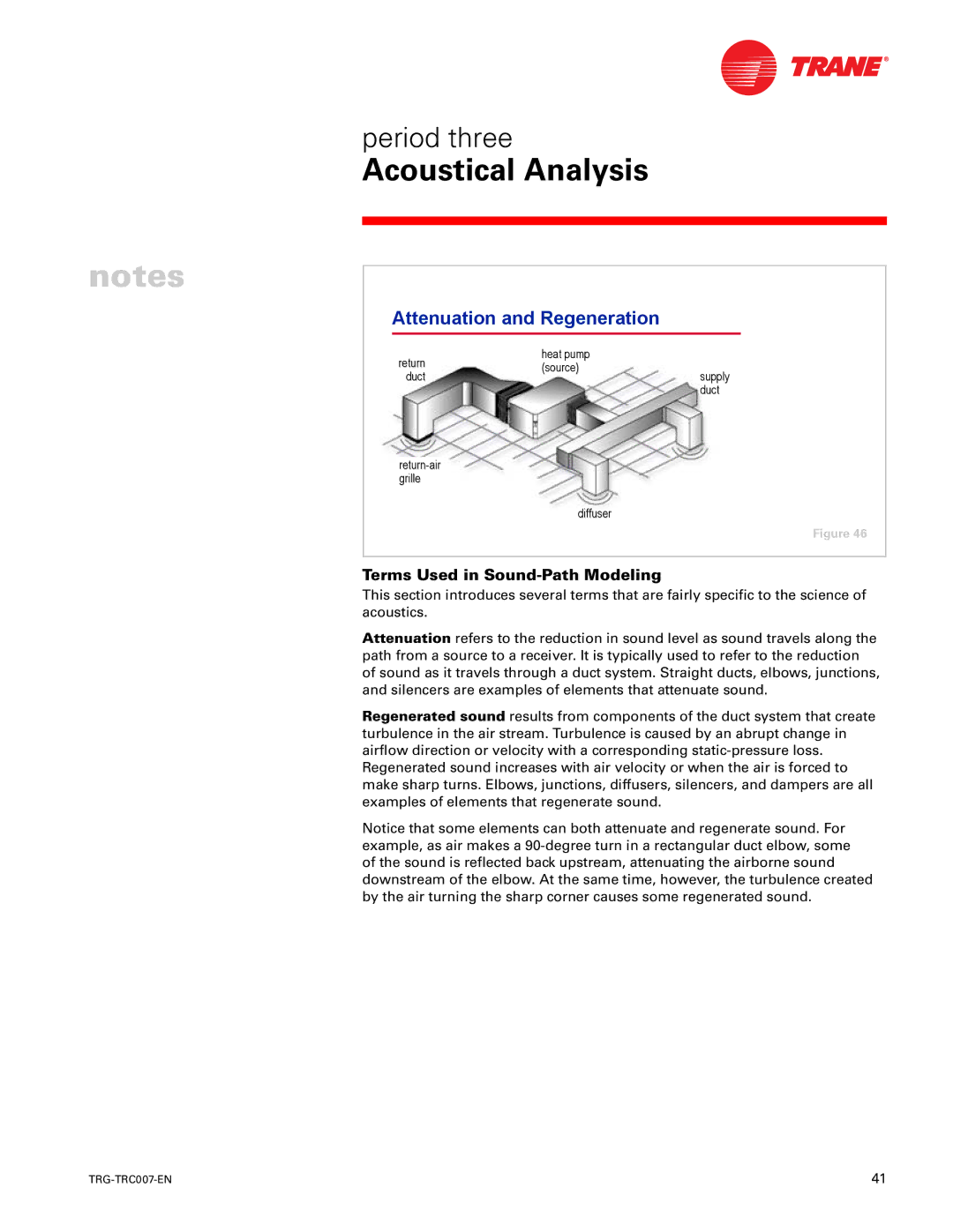 Trane TRG-TRC007-EN manual Attenuation and Regeneration, Terms Used in Sound-Path Modeling 