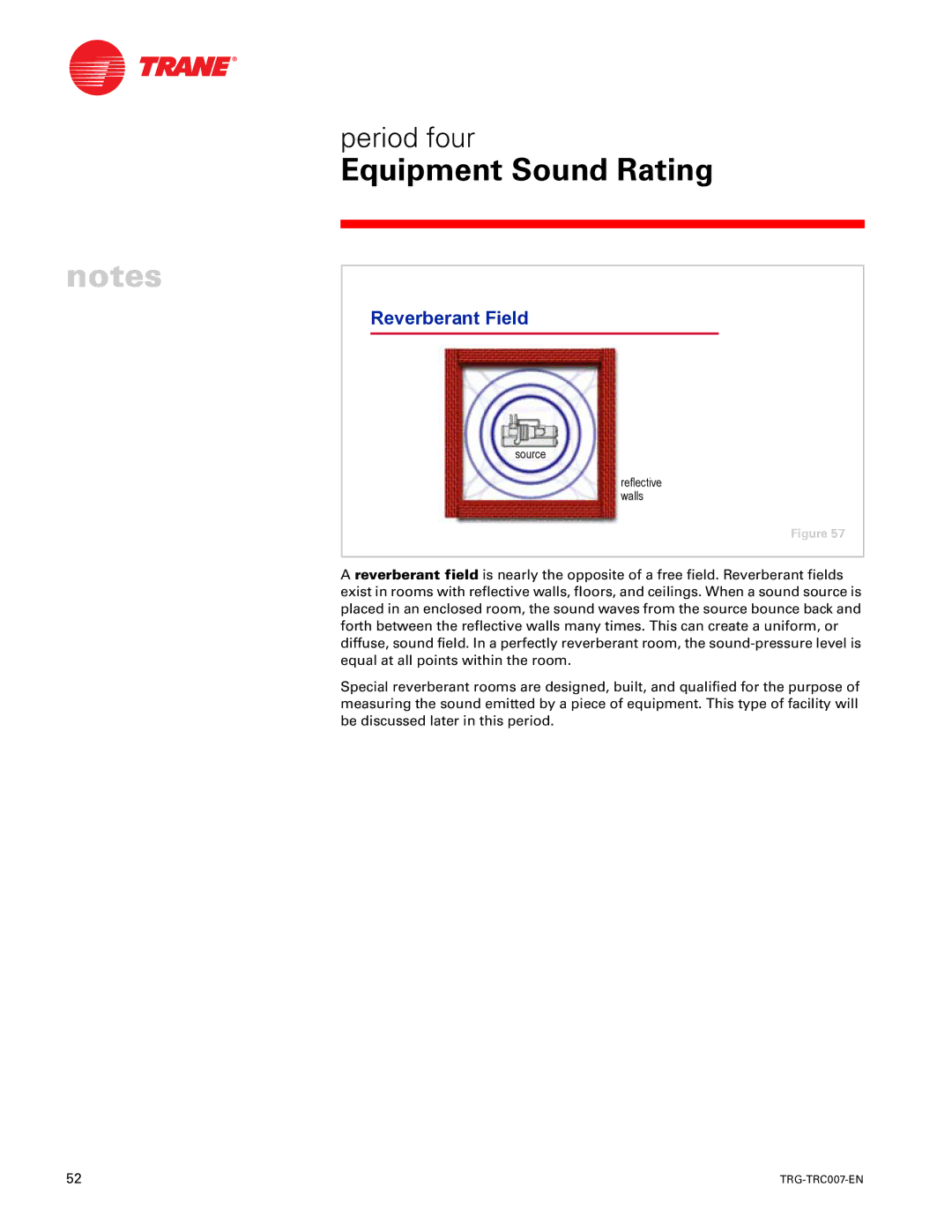 Trane TRG-TRC007-EN manual Reverberant Field 