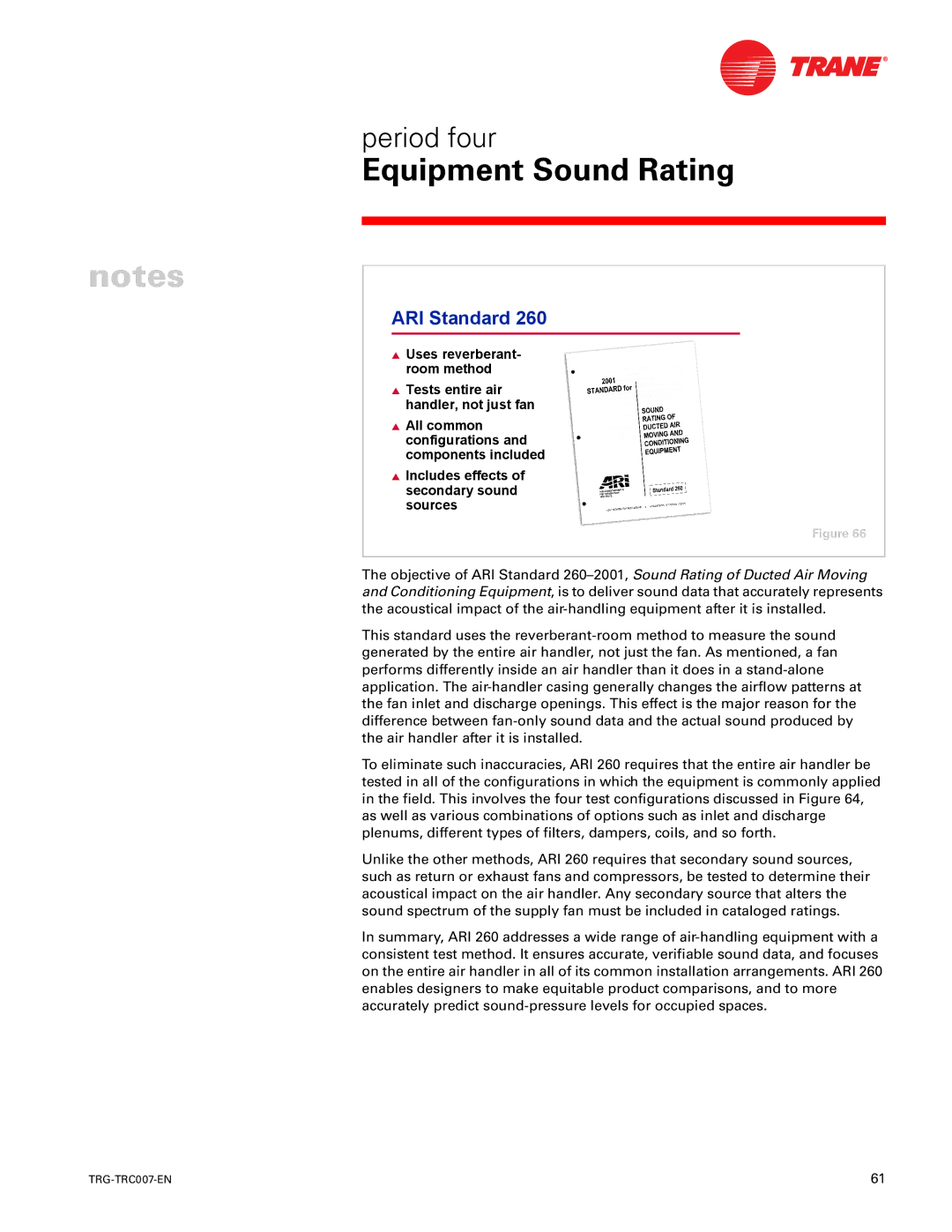 Trane TRG-TRC007-EN manual ARI Standard 