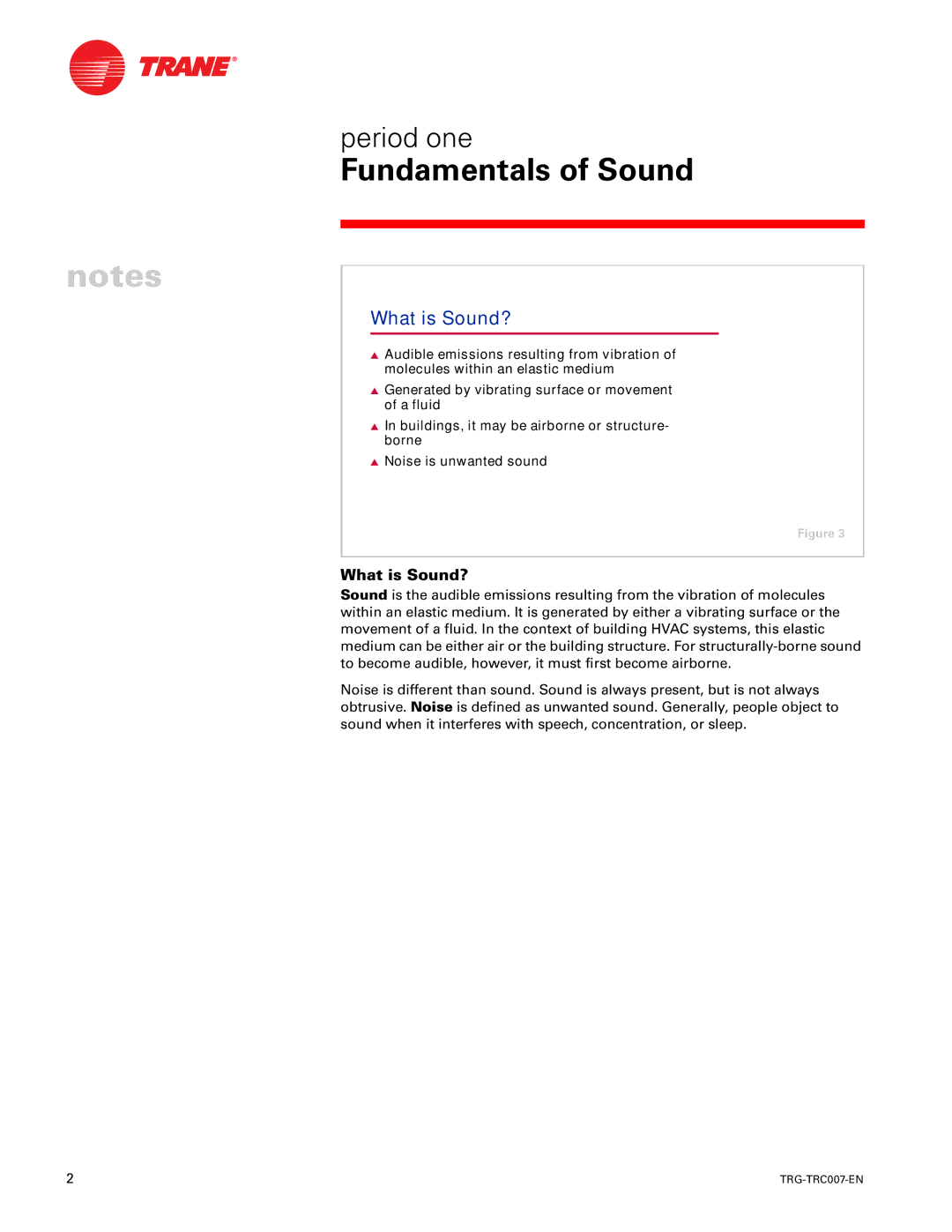 Trane TRG-TRC007-EN manual What is Sound? 