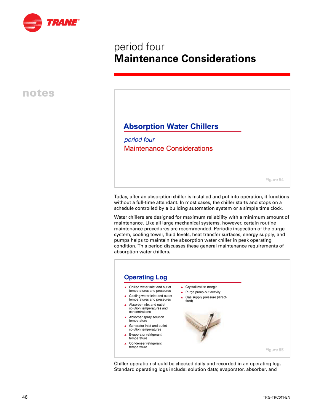 Trane TRG-TRC011-EN manual Maintenance Considerations, Period four 