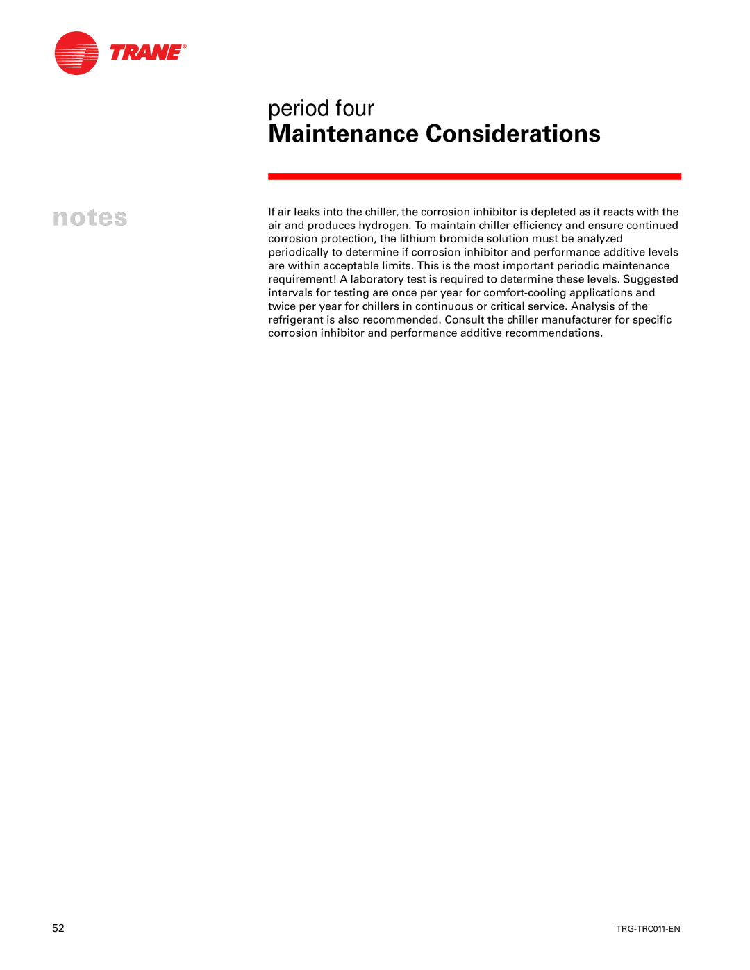 Trane TRG-TRC011-EN manual Corrosion inhibitor and performance additive recommendations 