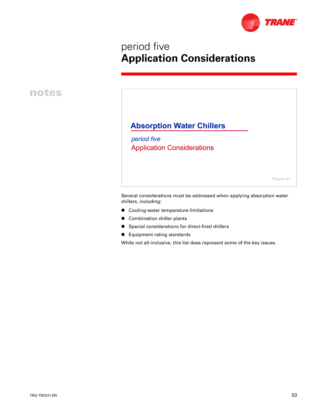 Trane TRG-TRC011-EN manual Application Considerations, Period five 