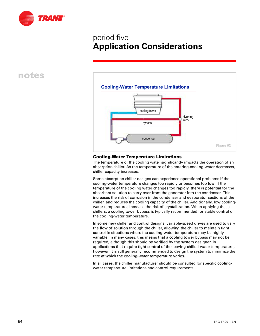 Trane TRG-TRC011-EN manual Cooling-Water Temperature Limitations 