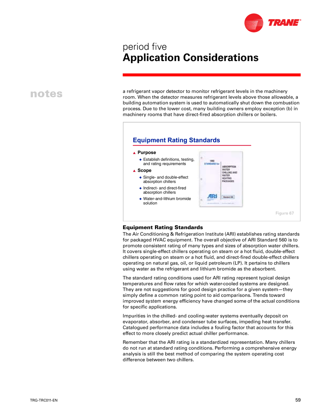 Trane TRG-TRC011-EN manual Equipment Rating Standards 