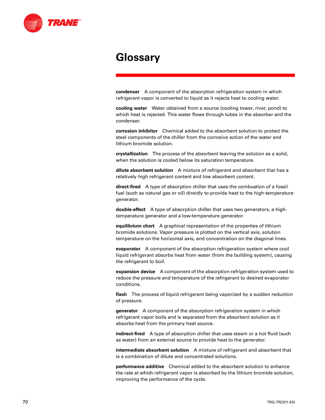 Trane TRG-TRC011-EN manual Glossary 