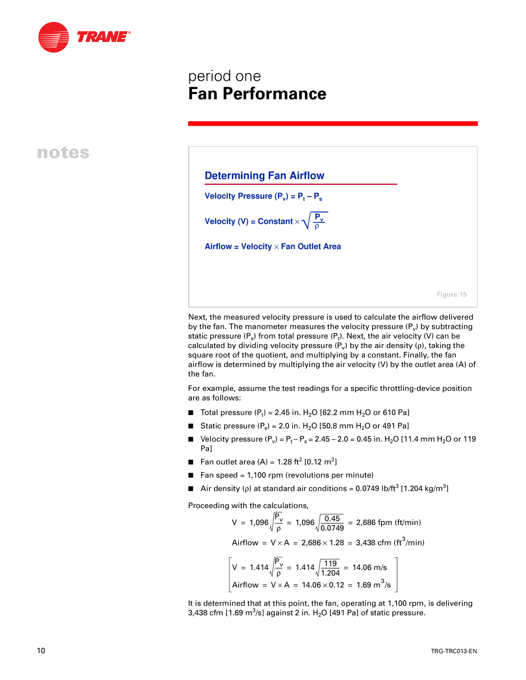 Trane TRG-TRC013-EN manual Determining Fan Airflow 