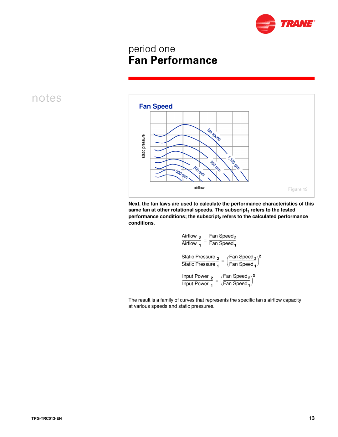 Trane TRG-TRC013-EN manual Fan Speed, Input Power 