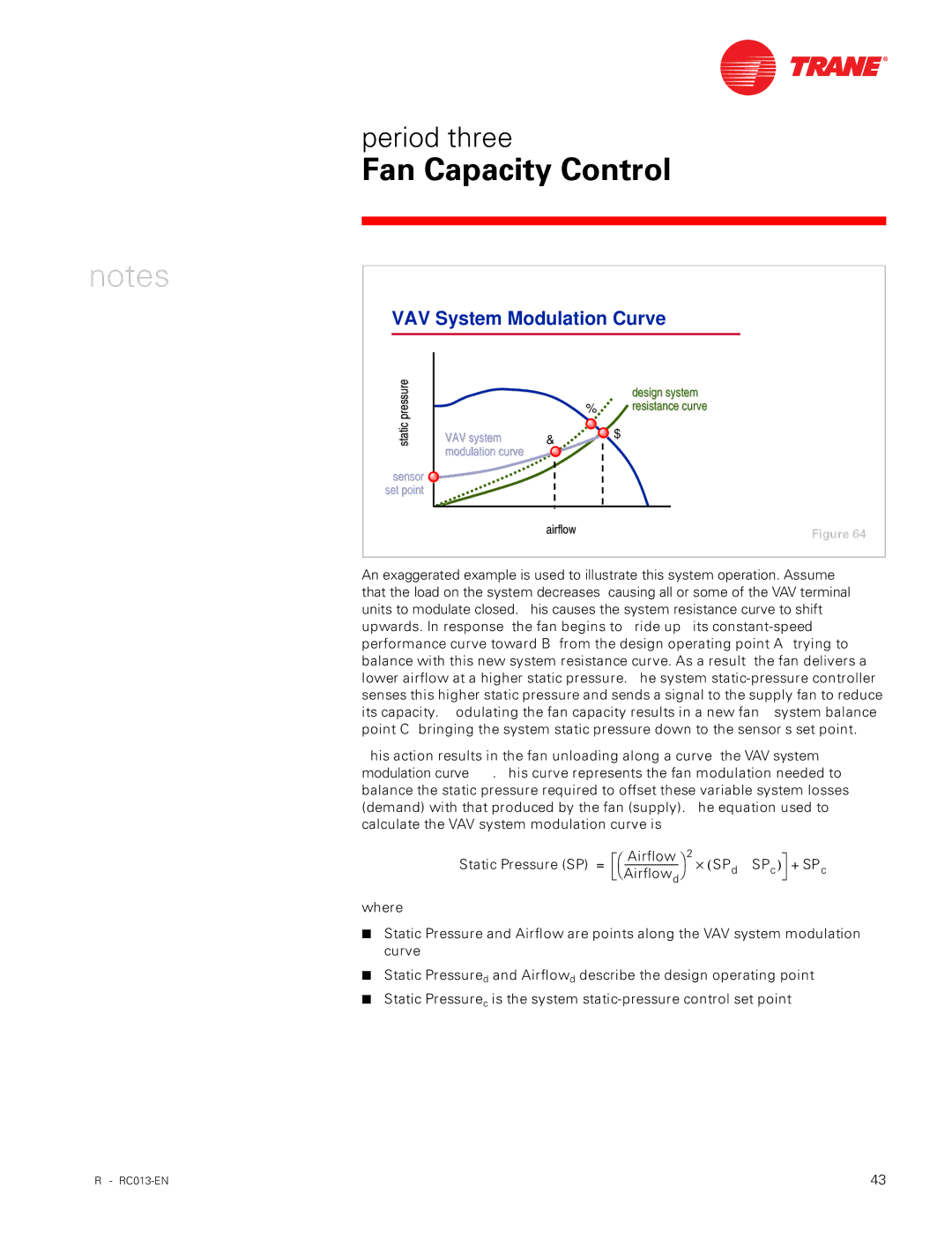 Trane TRG-TRC013-EN manual VAV System Modulation Curve 