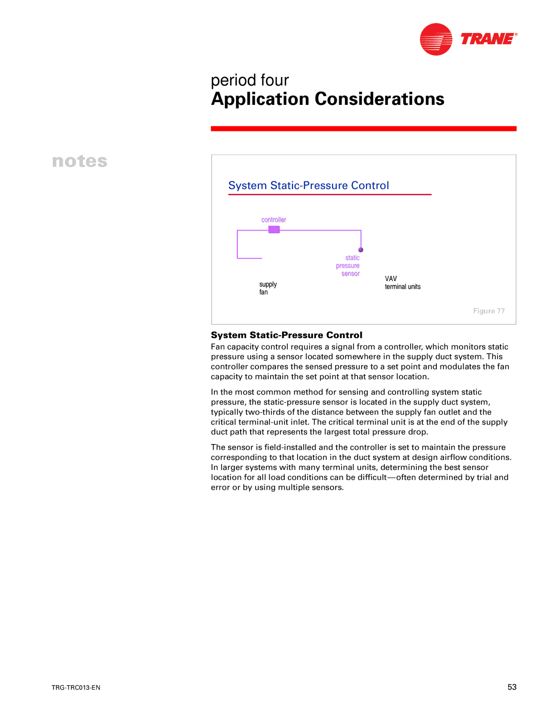 Trane TRG-TRC013-EN manual System Static-Pressure Control 