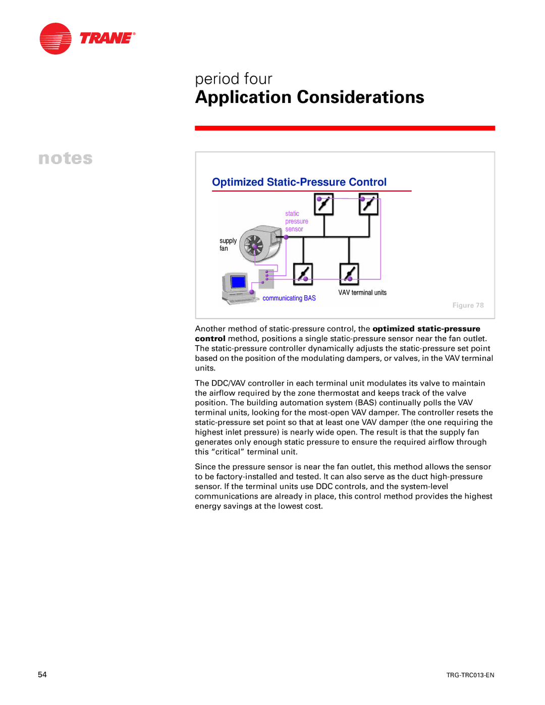 Trane TRG-TRC013-EN manual Optimized Static-Pressure Control 