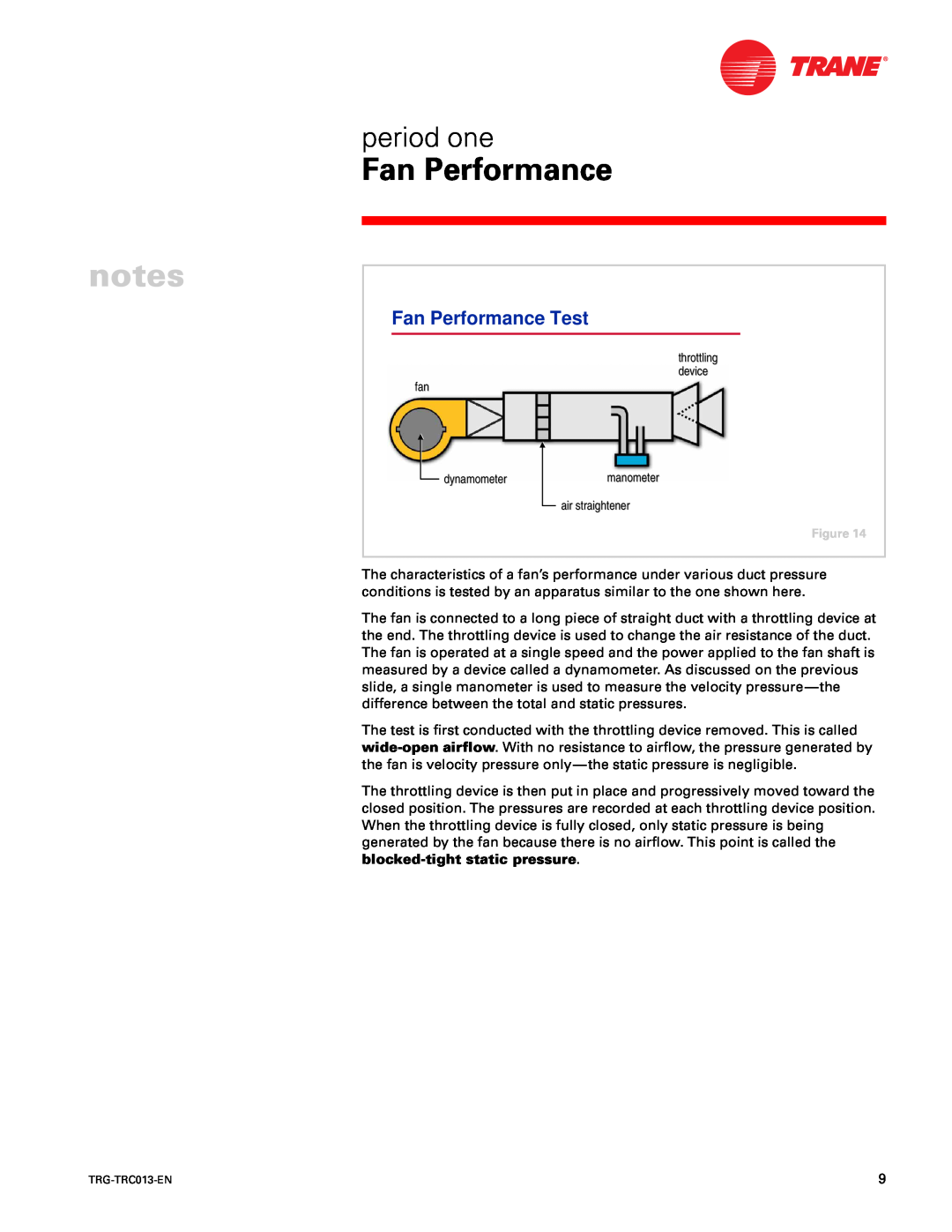 Trane TRG-TRC013-EN manual Fan Performance Test, g DG 