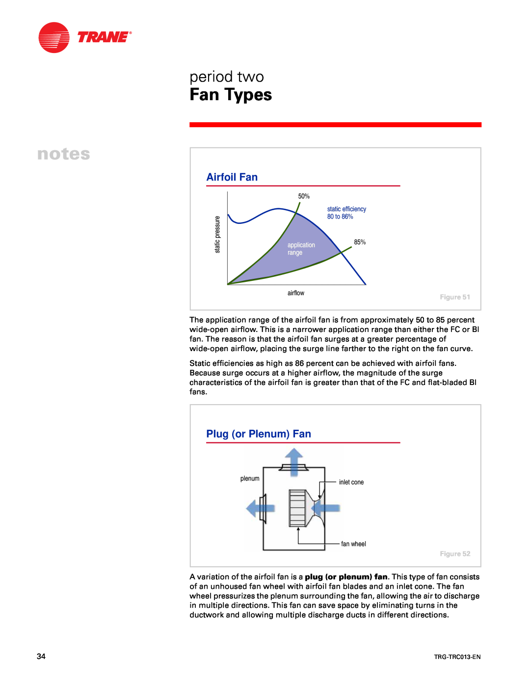 Trane TRG-TRC013-EN Plug or Plenum Fan, Airfoil Fan, static efficiency, 80 to 86%, application, range, airflow, plenum 