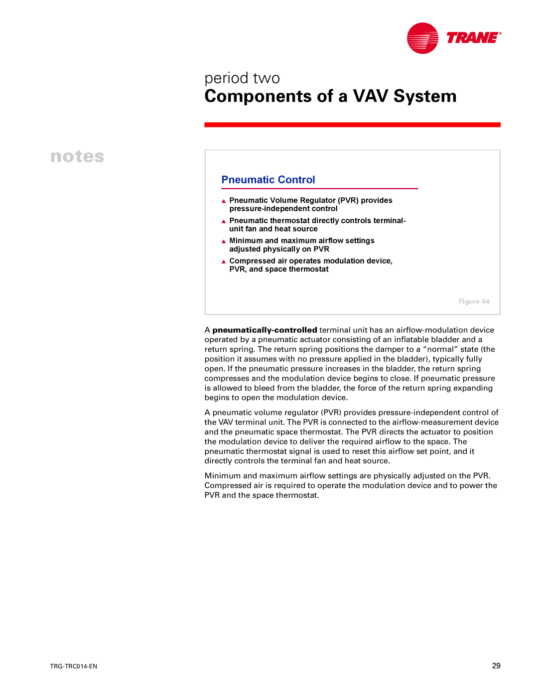 Trane TRG-TRC014-EN manual Pneumatic Control 