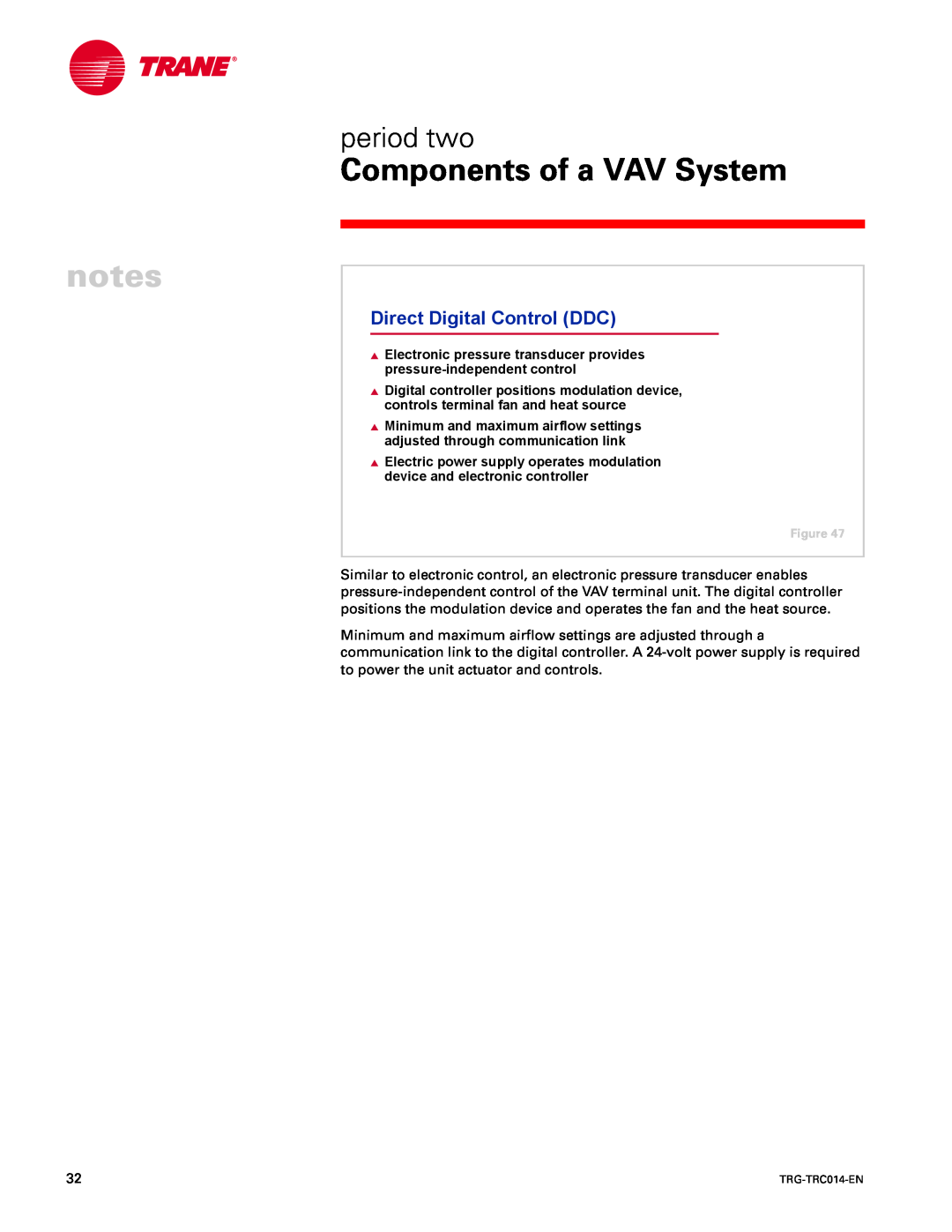 Trane TRG-TRC014-EN manual Components of a VAV System, period two, Direct Digital Control DDC 