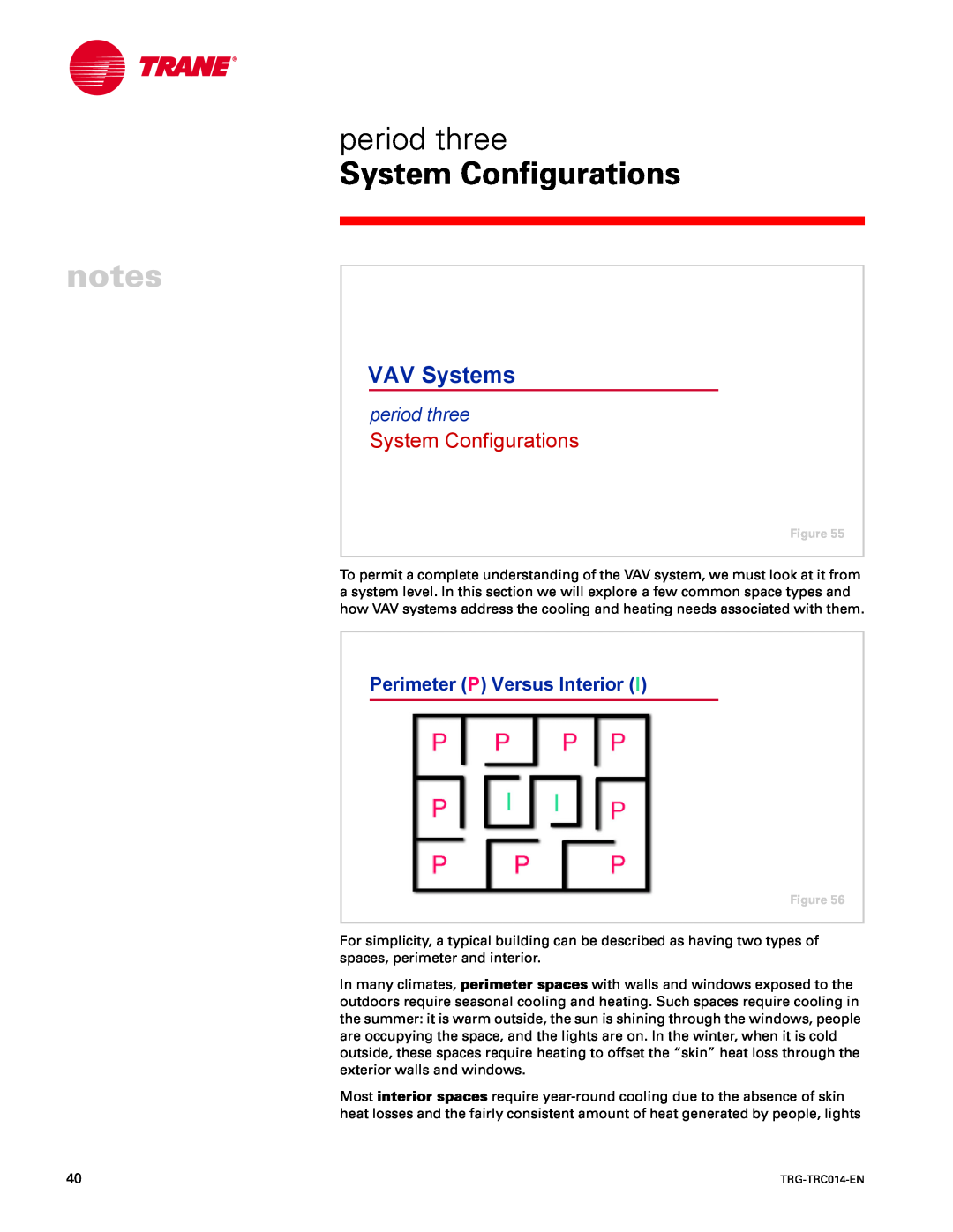 Trane TRG-TRC014-EN manual period three, System Configurations, Perimeter P Versus Interior, VAV Systems 