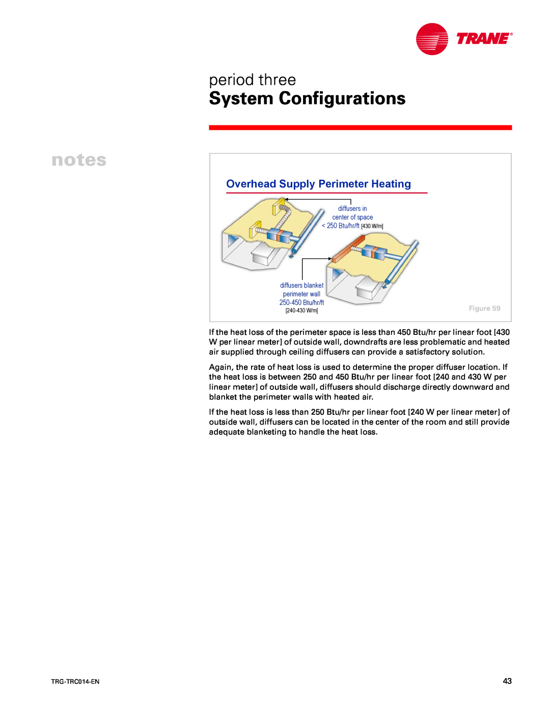 Trane TRG-TRC014-EN manual Overhead Supply Perimeter Heating, System Configurations, period three 