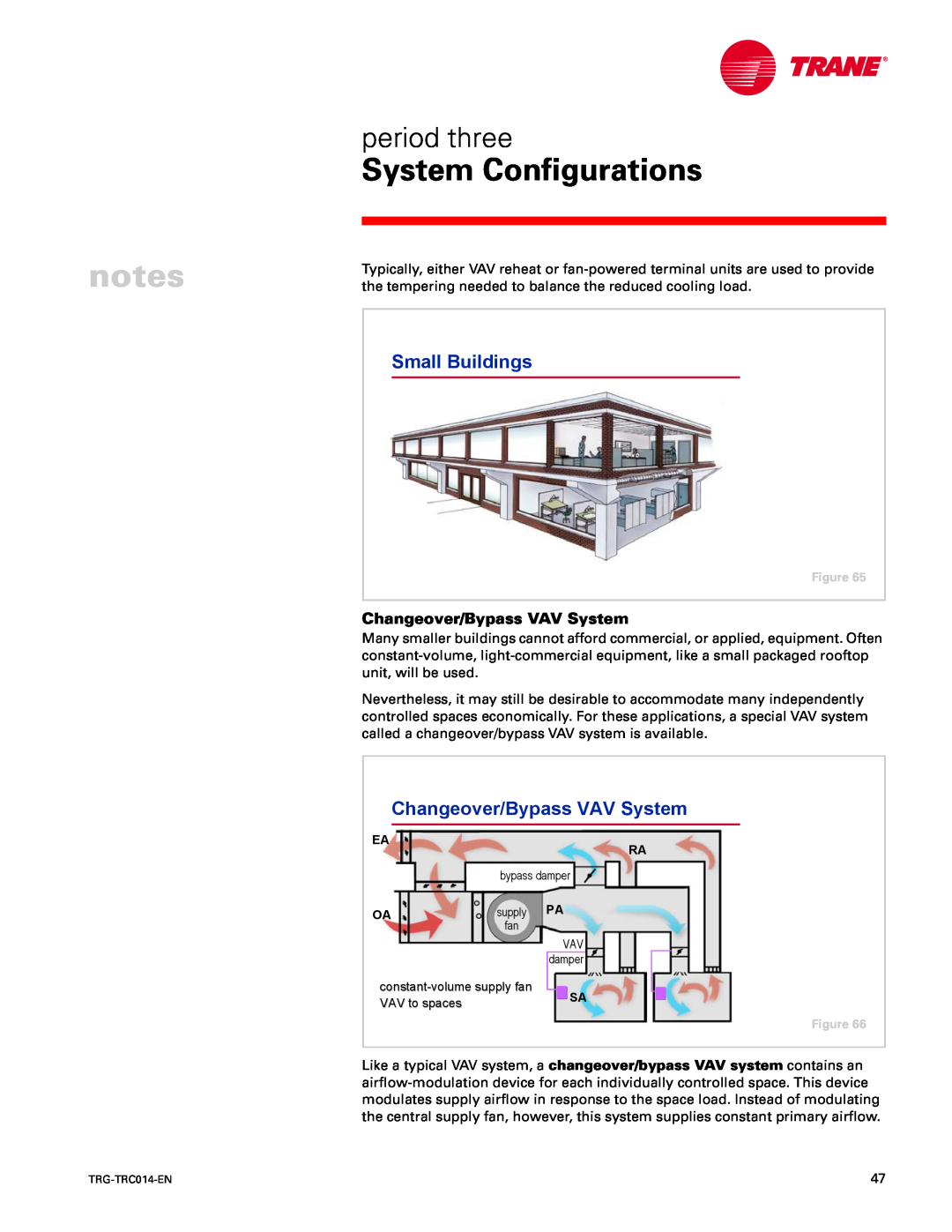 Trane TRG-TRC014-EN manual Small Buildings, Changeover/Bypass VAV System, System Configurations, period three 