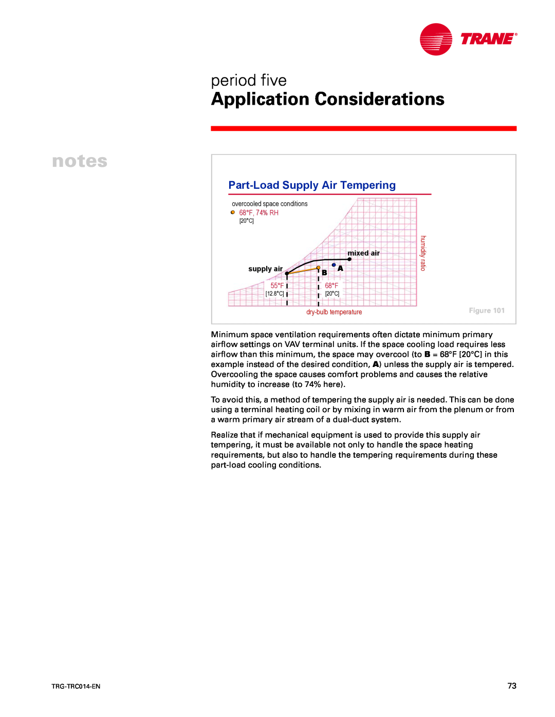 Trane TRG-TRC014-EN manual Part-LoadSupply Air Tempering, Application Considerations, period five 
