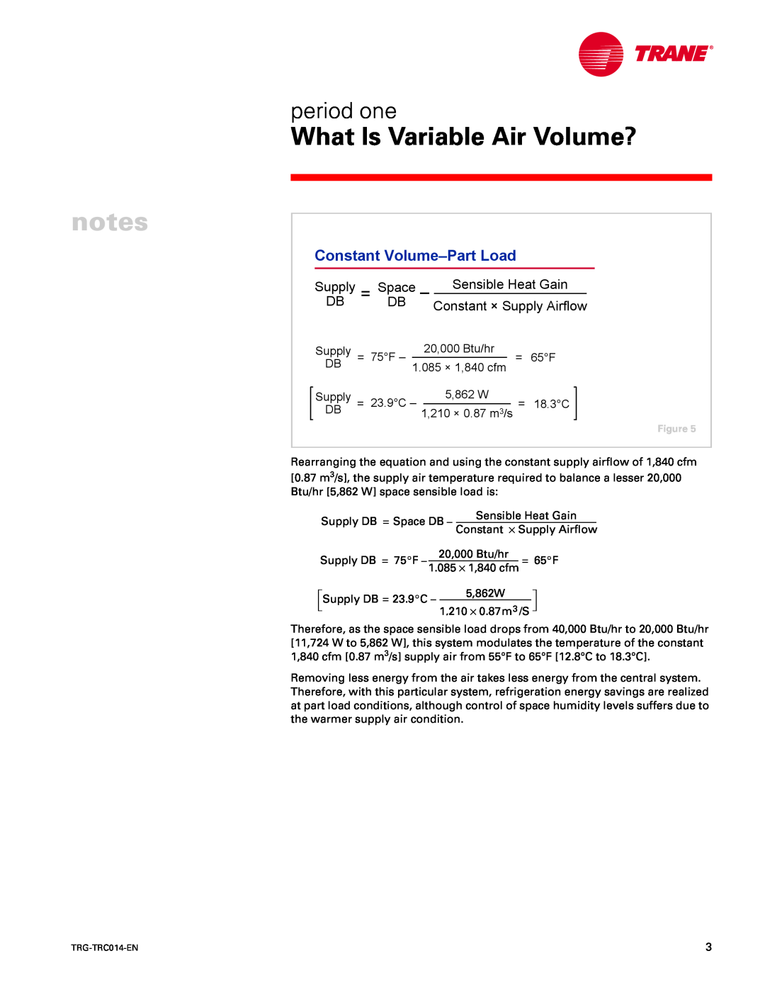 Trane TRG-TRC014-EN manual Constant Volume-PartLoad, What Is Variable Air Volume?, period one 